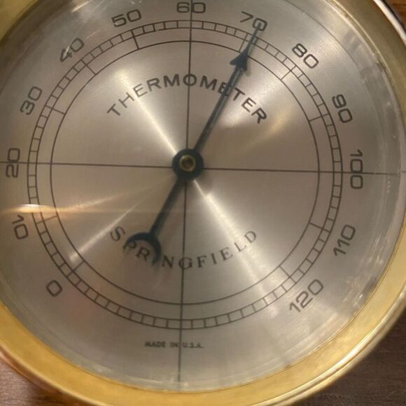 Vintage Springfield Weather Instrument Panel Barometer Temperature Humidity Wall - Picture 8 of 13